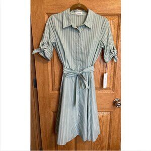 NWT | Calvin Klein | Tie Sleeve Cotton Shirtdress | Size 4